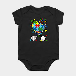 Puzzle Pieces Heart Niche Lover Sport Autism Awareness Baby Bodysuit